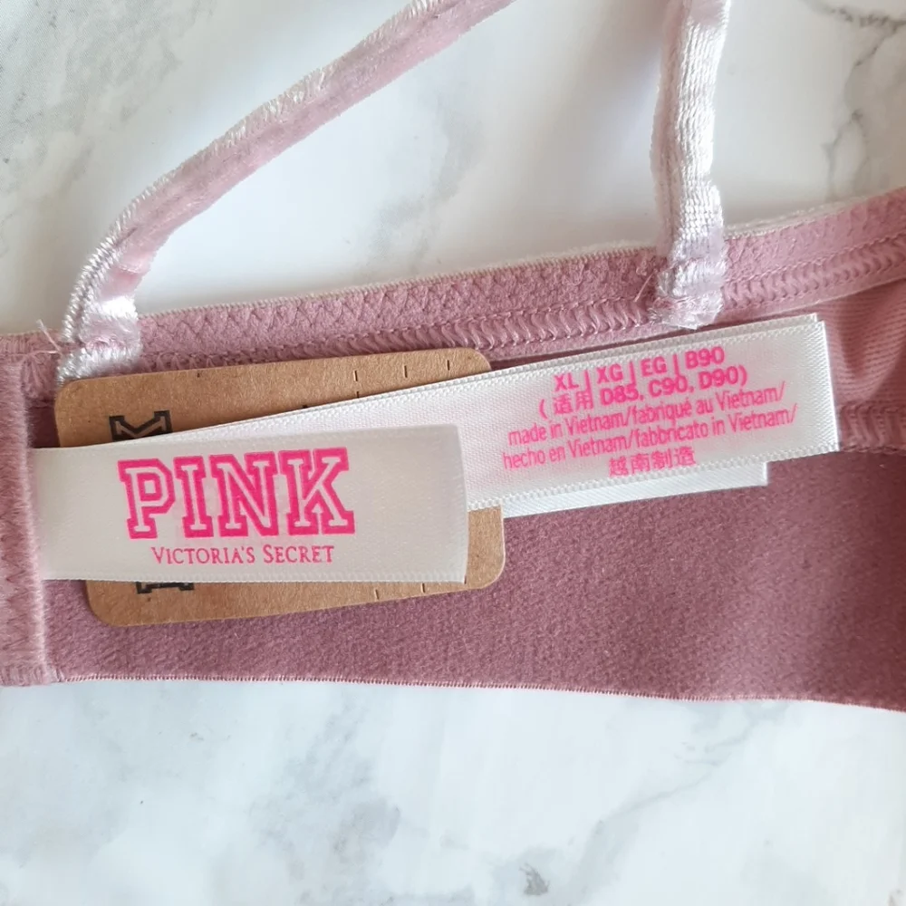 NWT PINK VELVET SET Bralette Panty XL - Picture 6 of 12